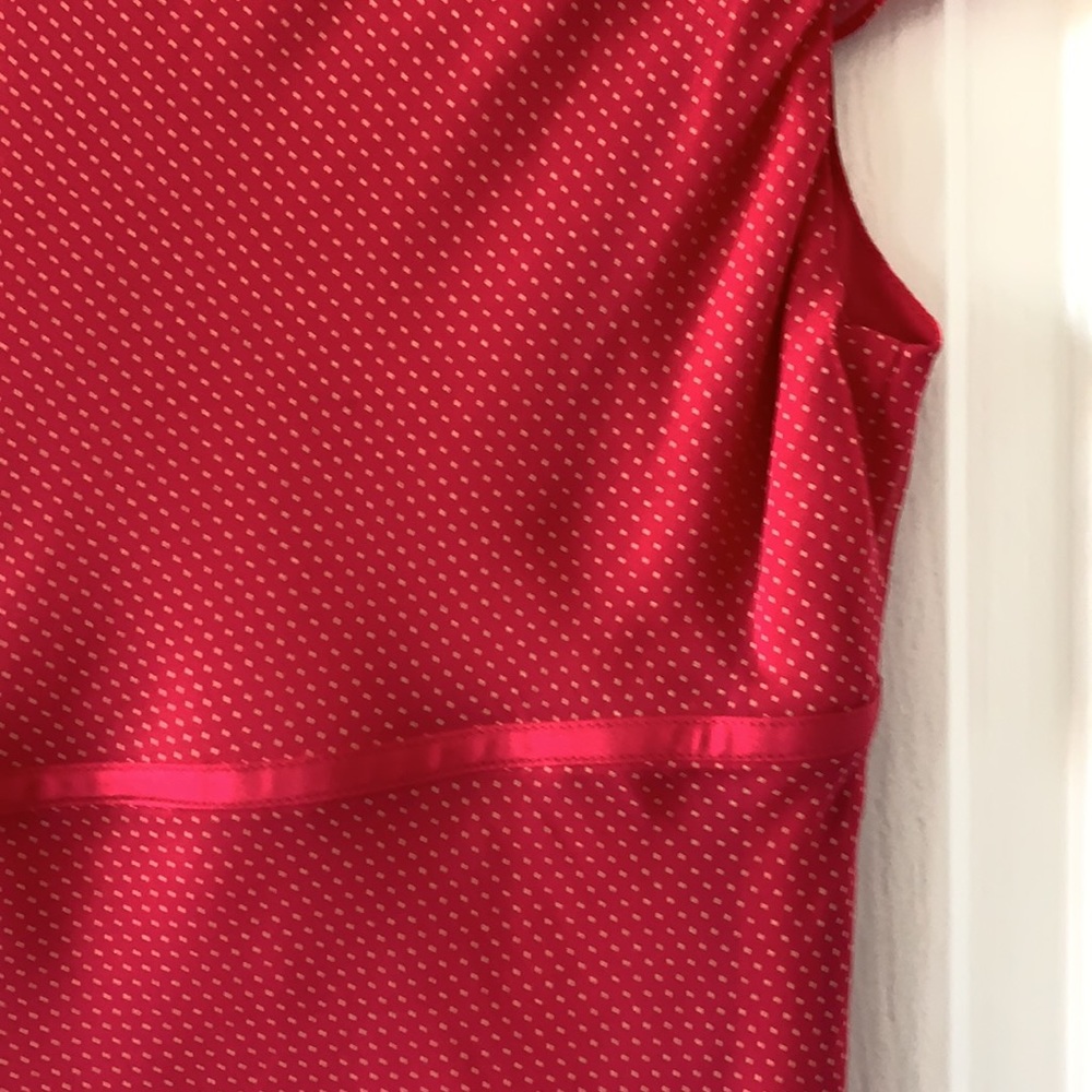 NWT ANN TAYLOR Hot Pink 100% Silk Polka Dot Midi Dress Size 6P - Picture 8 of 11